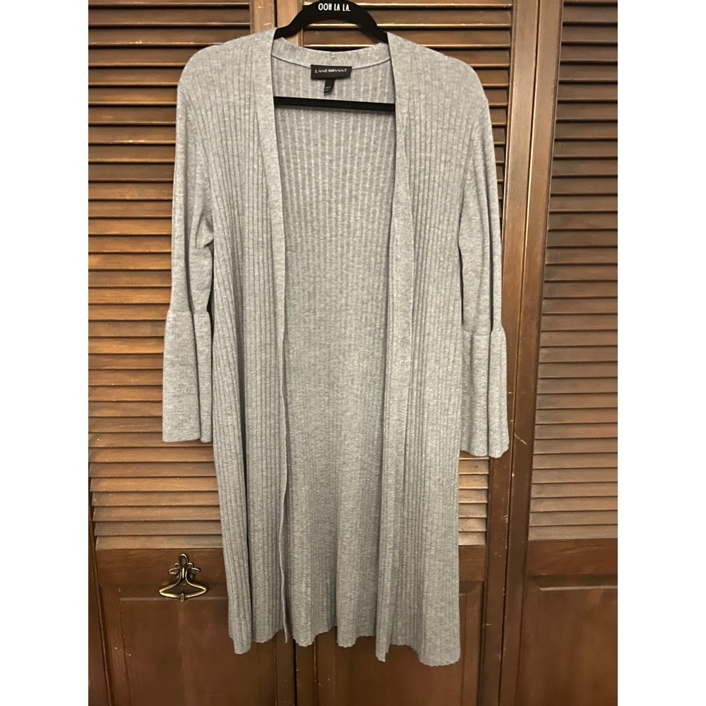 LANE BRYANT Light Grey Long Duster Sweater (size 14/16)